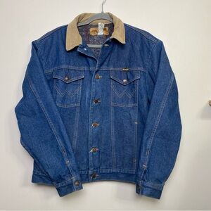 Vintage 1980's Wrangler Blue Denim Blanket Lined Jacket sz 40